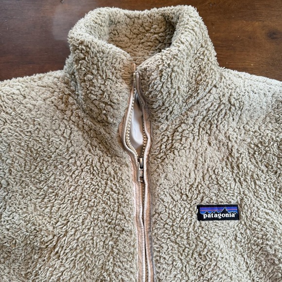 Patagonia Jacket Womens Small Beige Los Gatos Fleece Full Zip Sherpa Lined - Picture 2 of 9